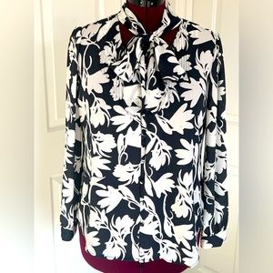 J. Crew Blue & White Floral Blouse, size 8